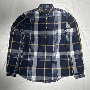 H&M Crew Plaid Long Sleeve Button Down Shirt Size L